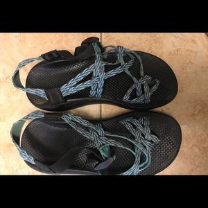 9 W Chacos Blue double strap